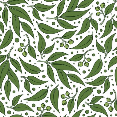 Dikişsiz yeşil yaprağı deseni.