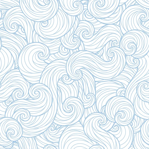 Patrón de ondas dibujadas a mano abstractas sin costura — Vector de stock