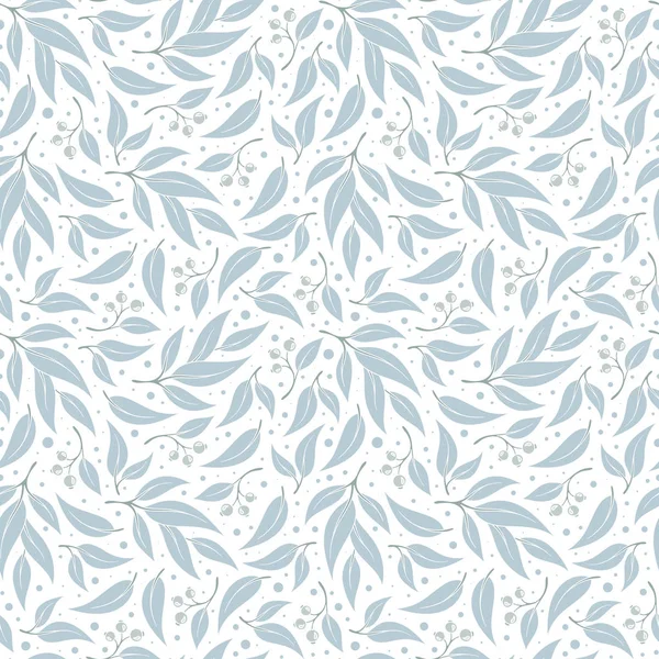 Seamless  eucalyptus  leaf pattern. — Stock Vector