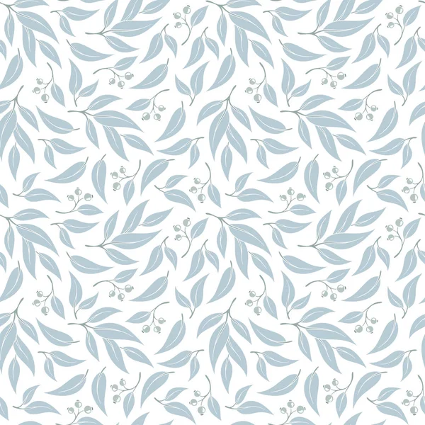 Seamless  eucalyptus  leaf pattern. — Stock Vector