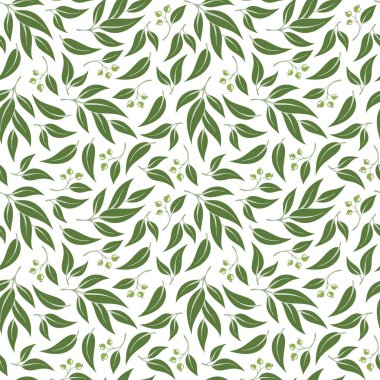 Dikişsiz yeşil yaprağı deseni.