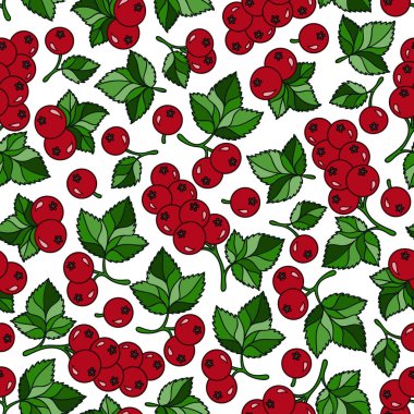 Siyah frenk üzümü. Vektör seamless modeli.