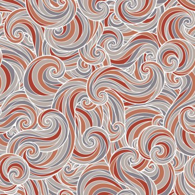 Dikişsiz soyut çizilmiş dalgalar desen