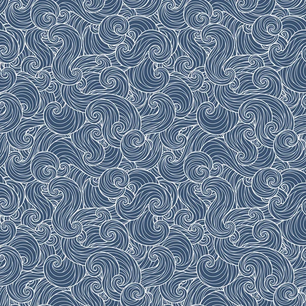 Naadloze abstracte handgetekende golven patroon — Stockvector