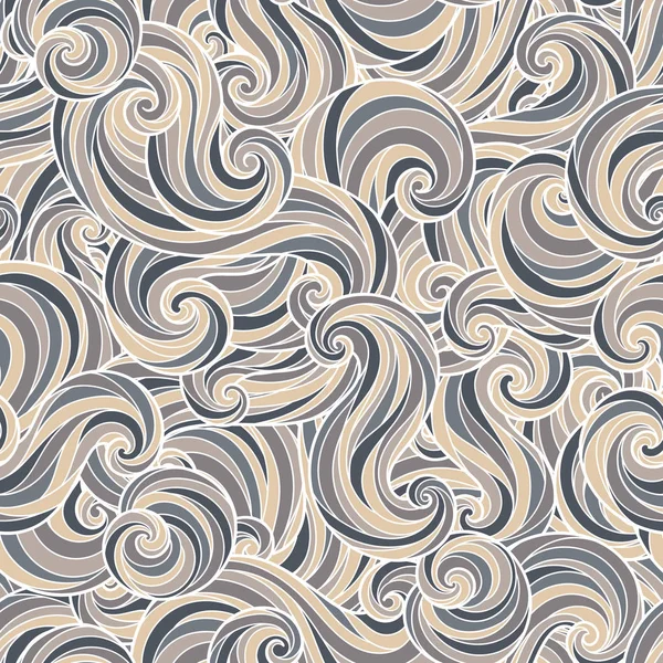 Patrón de ondas dibujadas a mano abstractas sin costura — Archivo Imágenes Vectoriales