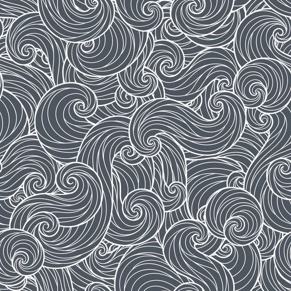 Seamless abstract hand-drawn waves pattern — Stock Vector