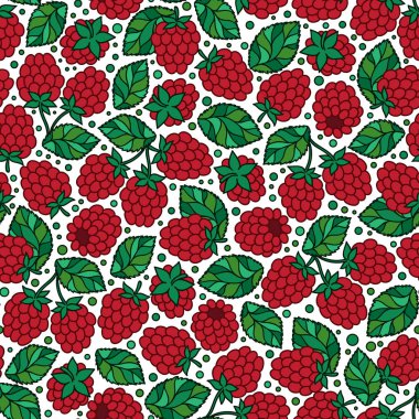 Stilize ahududu ile sorunsuz doğa kalıbı.