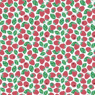 Stilize ahududu ile sorunsuz doğa kalıbı.