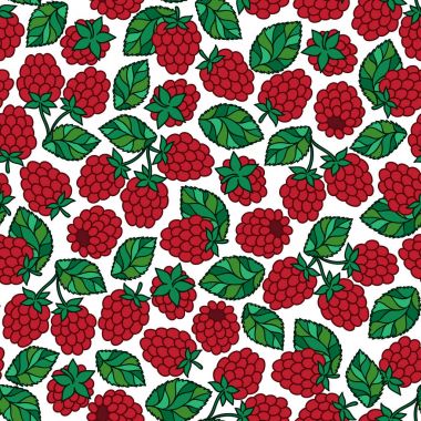 Stilize ahududu ile sorunsuz doğa kalıbı.