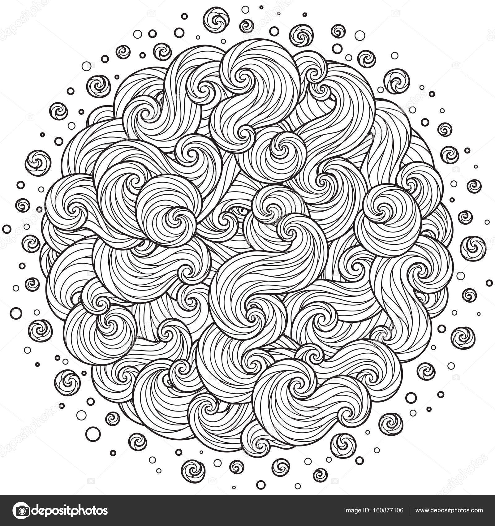 Modello per libro da colorare Foglie Etnica floreale retr² doodle elemento di disegno tribale Sfondo bianco e nero Zentangle modelli — Vettoriali di