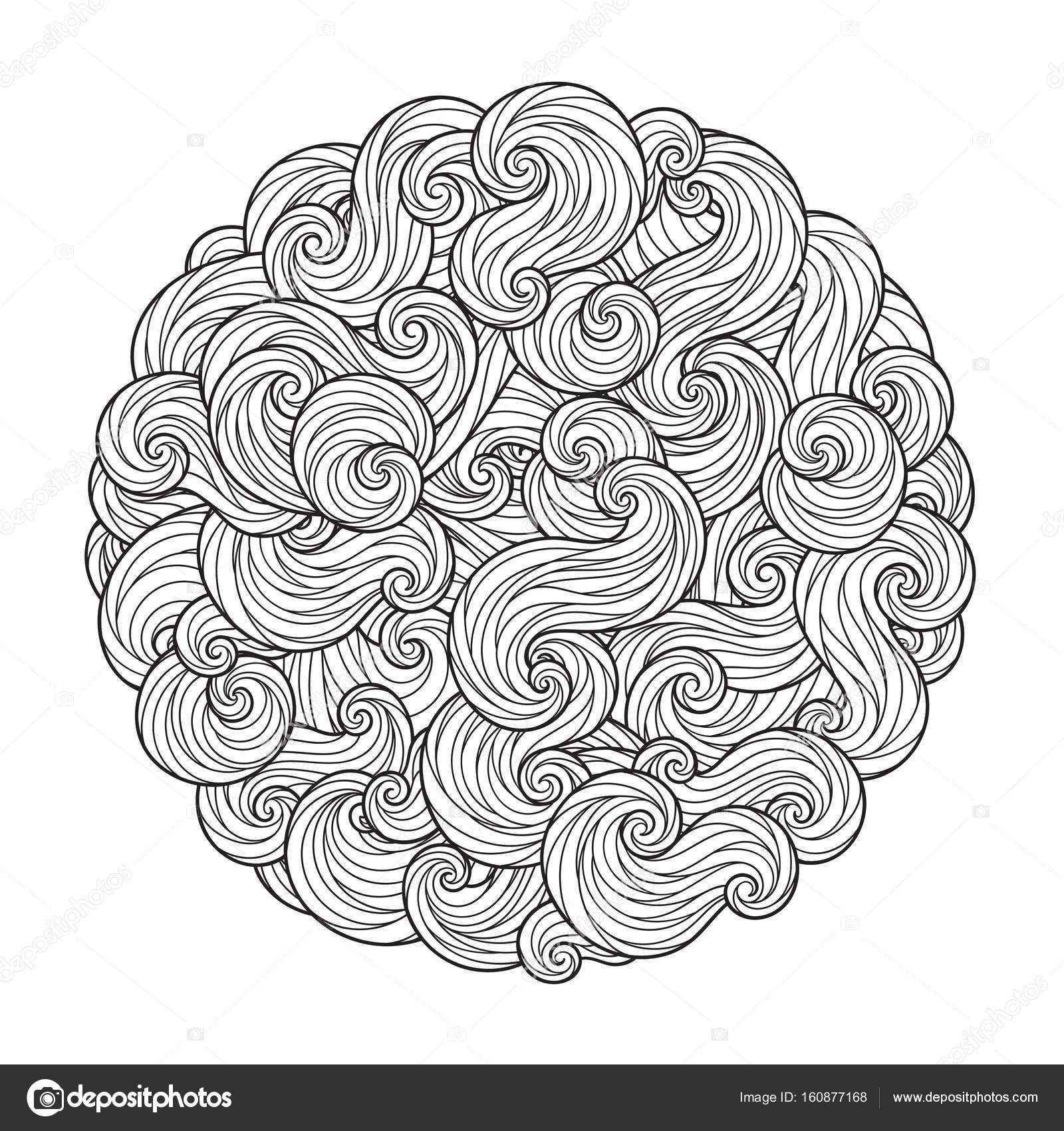 Modello per libro da colorare Foglie Etnica floreale retr² doodle elemento di disegno tribale Sfondo bianco e nero Zentangle modelli — Vettoriali di
