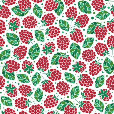 Stilize ahududu ile sorunsuz doğa kalıbı.