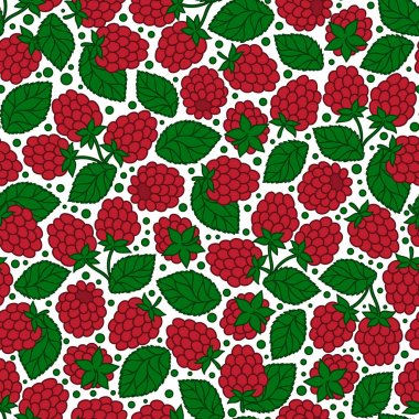 Stilize ahududu ile sorunsuz doğa kalıbı.