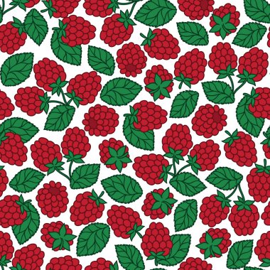 Stilize ahududu ile sorunsuz doğa kalıbı.