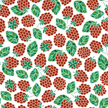 Stilize ahududu ile sorunsuz doğa kalıbı.