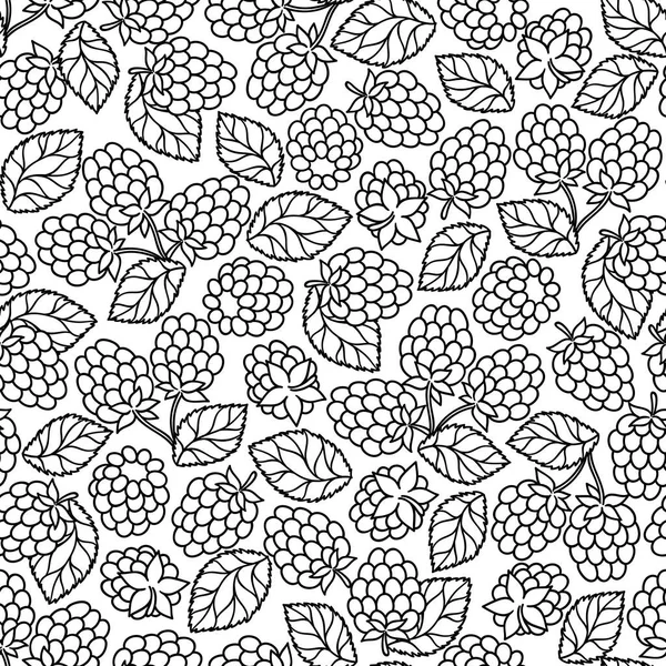 Βατόμουρο βατόμουρο με απρόσκοπτη pettern φύλλα — Διανυσματικό Αρχείο