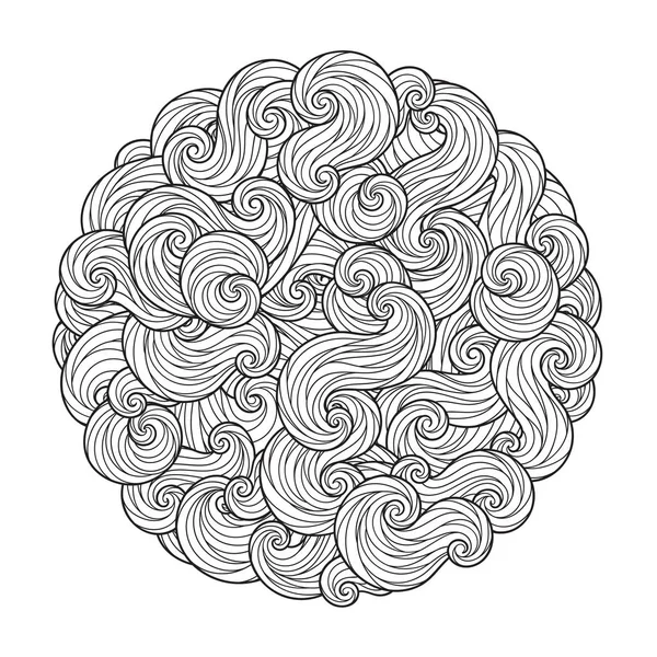 Soyut yuvarlak deniz dalga Mandala bukleler ile