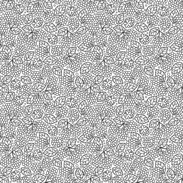 라즈베리 블랙베리 잎 원활한 pettern — 스톡 벡터