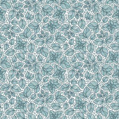 Elle çizilmiş vektör seamless modeli ile nane yaprakları