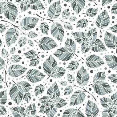 Elle çizilmiş vektör seamless modeli ile nane yaprakları