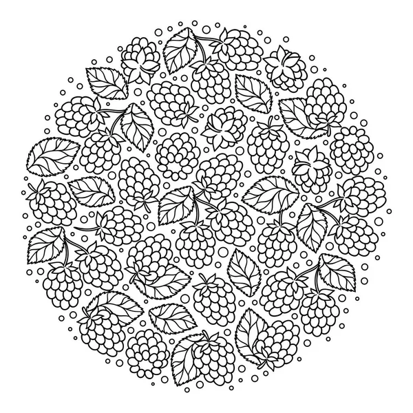 Ornement floral bouquet de framboises . — Image vectorielle
