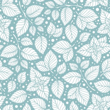 Elle çizilmiş vektör seamless modeli ile nane yaprakları