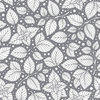 Elle çizilmiş vektör seamless modeli ile nane yaprakları