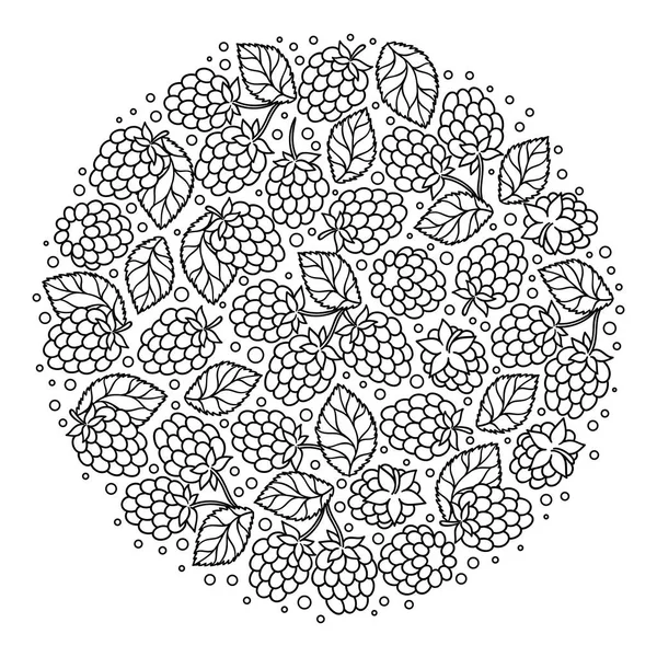 Ornement floral bouquet de framboises . — Image vectorielle