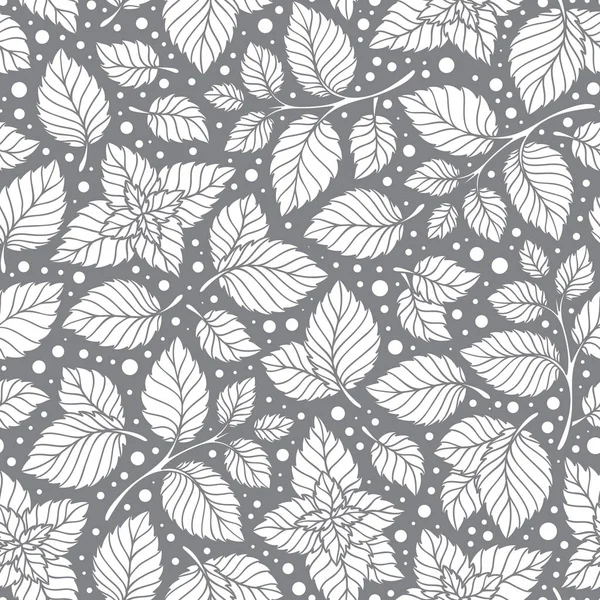 Handgezeichnete Vektor nahtlose Muster mit Minzblättern — Stockvektor