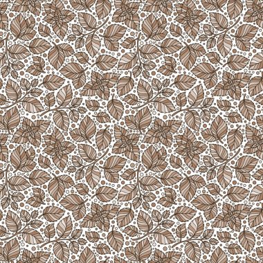 Elle çizilmiş vektör seamless modeli ile nane yaprakları