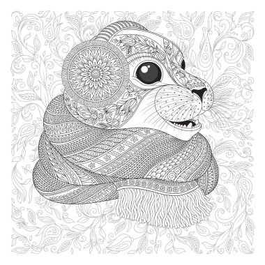 Elle çizilmiş mühür l bir eşarp 