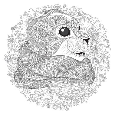 Elle çizilmiş mühür l bir eşarp 