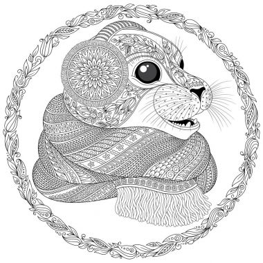 Elle çizilmiş mühür l bir eşarp 