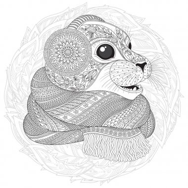 Elle çizilmiş mühür l bir eşarp 