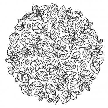 Boyama kitabı için desen. Yaprakları.