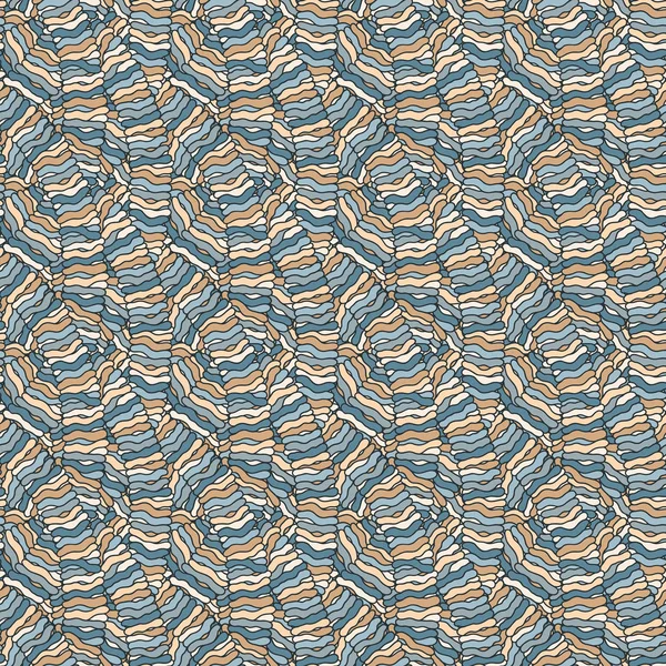 Patrón de ondas dibujadas a mano abstractas sin costura, fondo ondulado. — Vector de stock