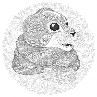 Elle çizilmiş mühür l bir eşarp 