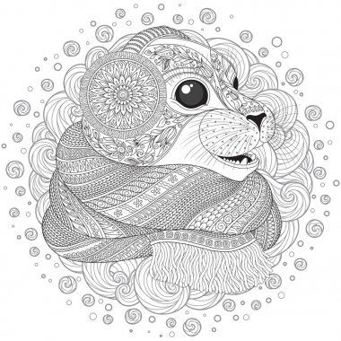 Elle çizilmiş mühür l bir eşarp 