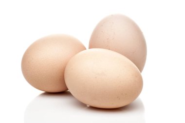 tavuk yumurtası izole üzerinde beyaz arka plan ayakta