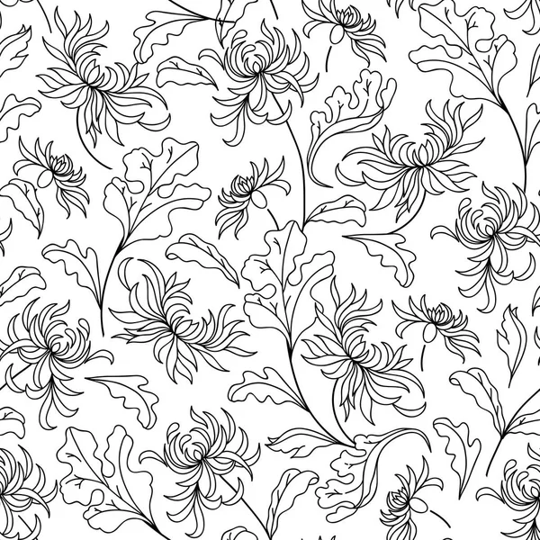 Motif avec des fleurs abstraites. Coloriage livre page — Image vectorielle