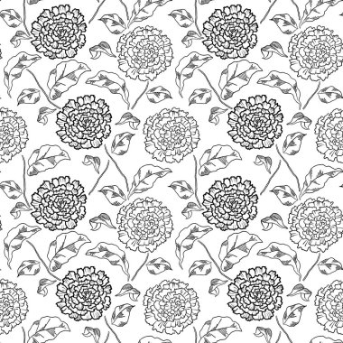 Soyut çiçek desenle. Boyama kitabı sayfası  