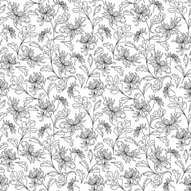 Soyut çiçek desenle. Boyama kitabı sayfası  