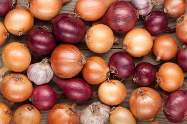 sebze arka plan soğan sarımsak üstten görünüm kırpma  