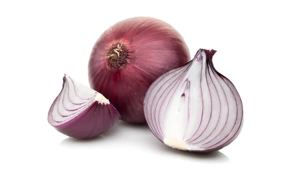 Red sliced onion isolated on white background — Stock Photo, Image