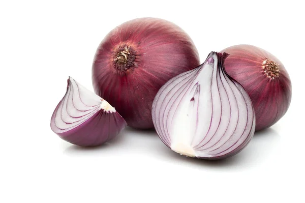 Red sliced onion isolated on white background — Stock Photo, Image