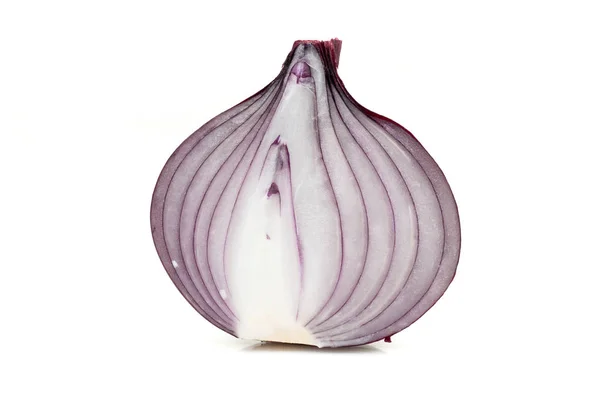 Red sliced onion isolated on white background — Stock Photo, Image