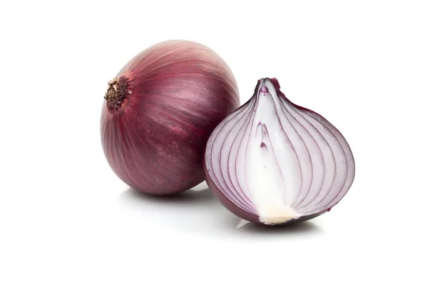 Red sliced onion isolated on white background — Stock Photo, Image