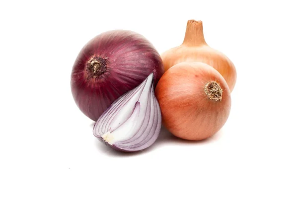 Onion bulbs isolated on white background — Stock Photo, Image