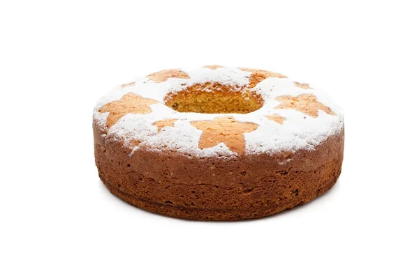 Bolo de frutas tradicional caseiro isolado em fundo branco — Fotografia de Stock