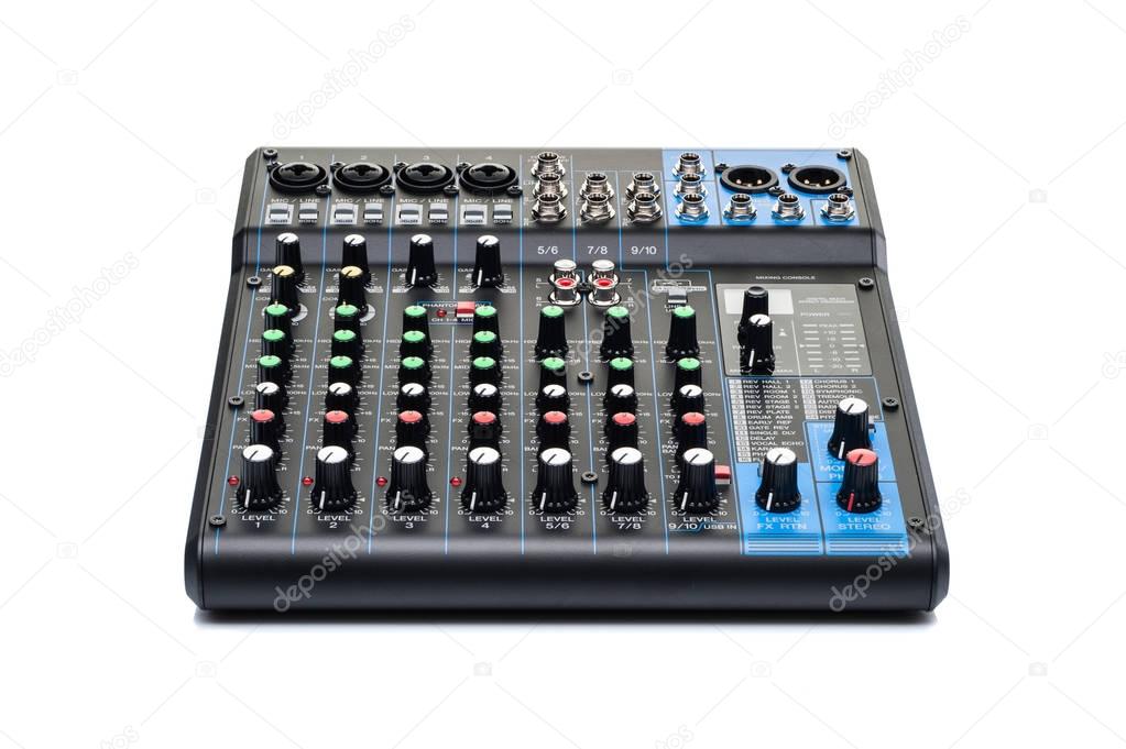mixing console isolated at white background 